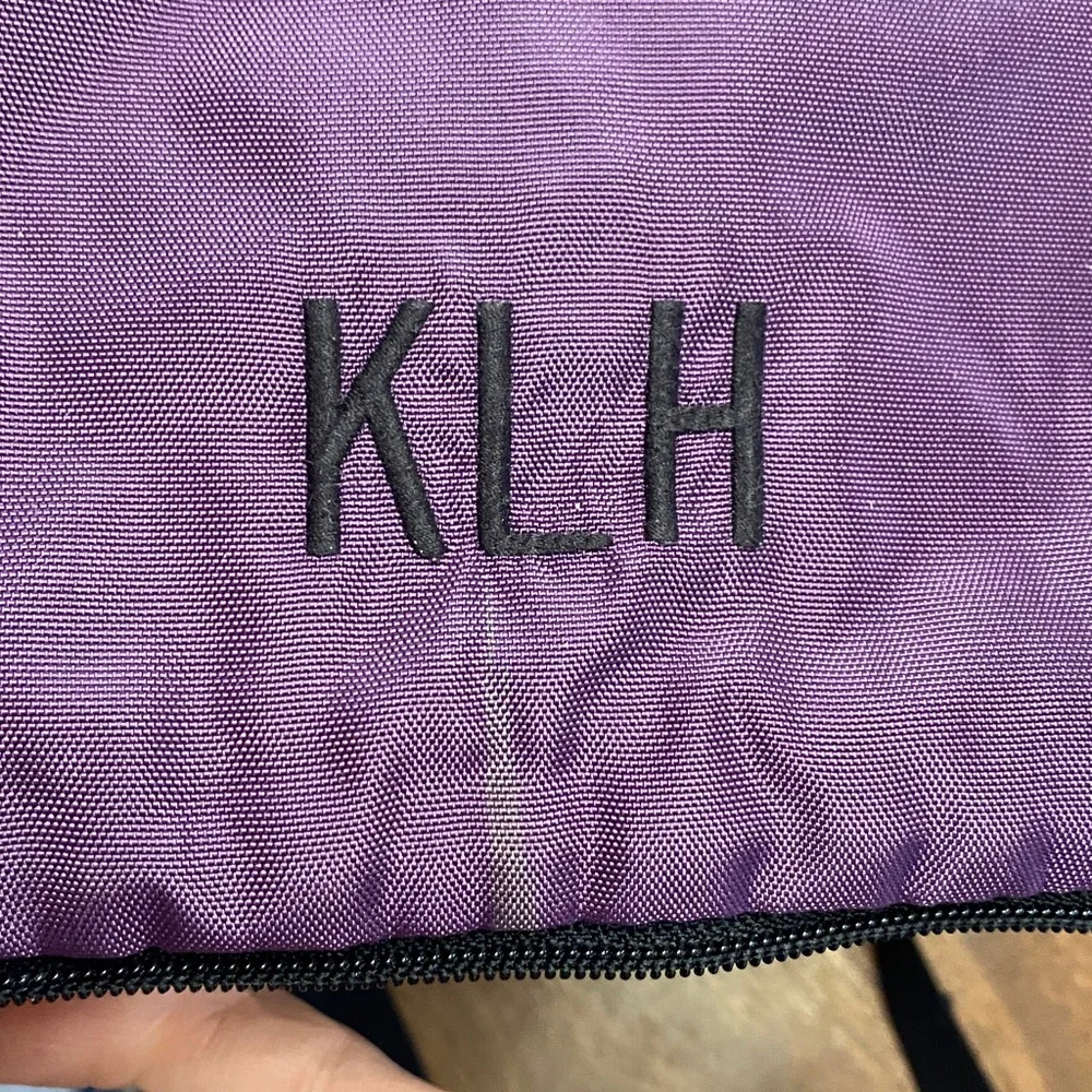 Purple Nylon Travel Duffel with Black Straps